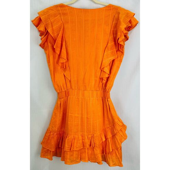 Karina Grimaldi Raffa Metallic Mini Dress – Orange – Size XS - Picture 5 of 7